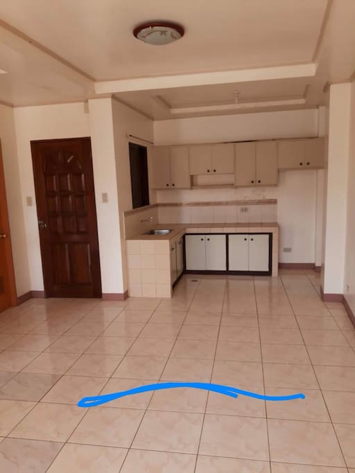 Living room + dining room + kitchen