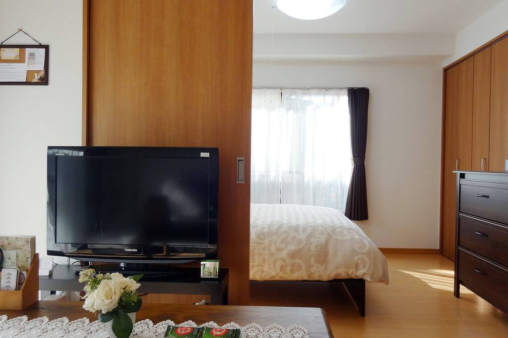 TV is also available in the living room.