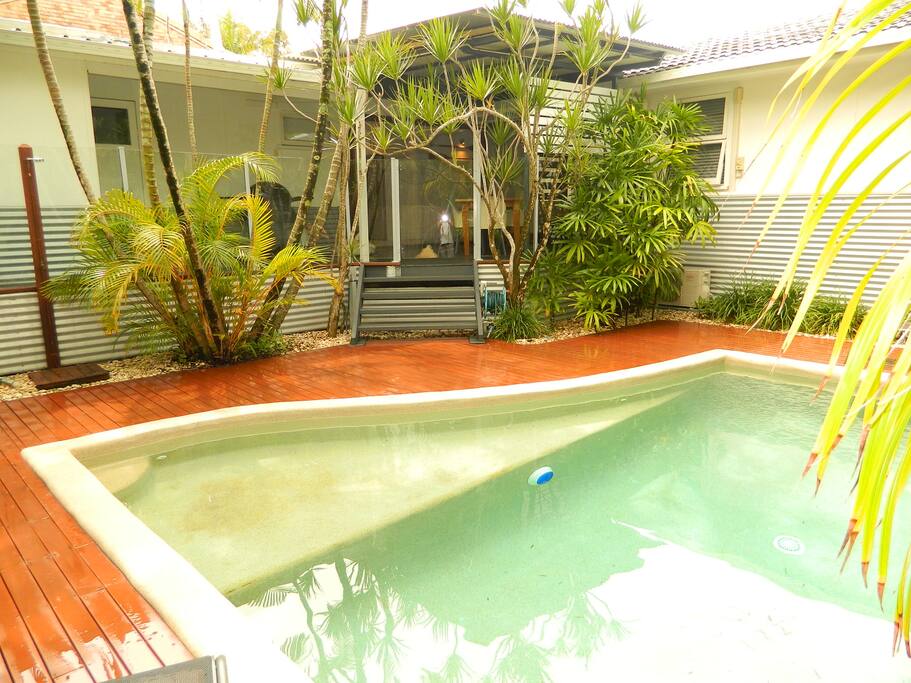 Tropical Pool Looking At Alfresco Entertaining Deck
