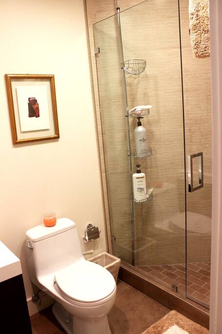 private bathroom with shower