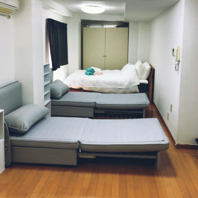 Two single-size sofa beds