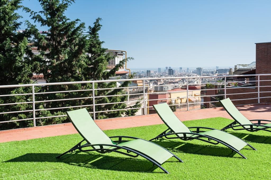 Terraza superior vistas a Barcelona