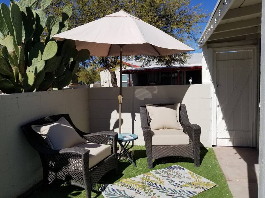 Perfect outdoor seating area to sit and have your coffee
