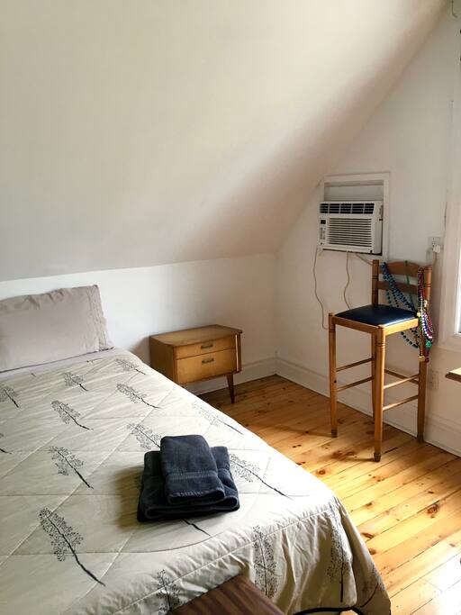 Fan/AC unit by the bed for hot summer nights