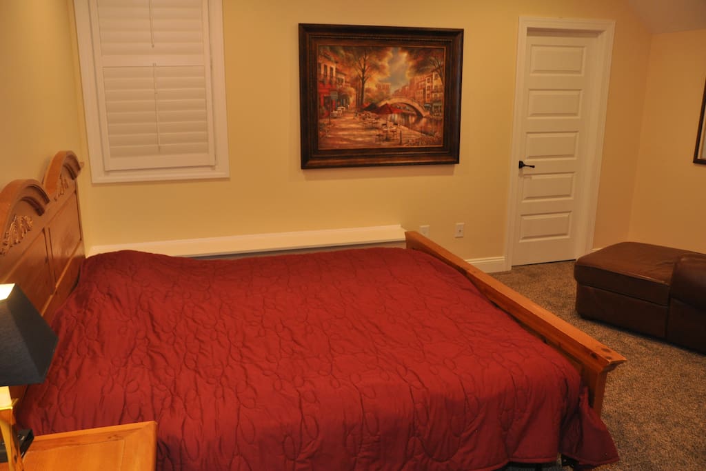 The Select Comfort, King size bed allows both sides to be set to the perfect firmness.