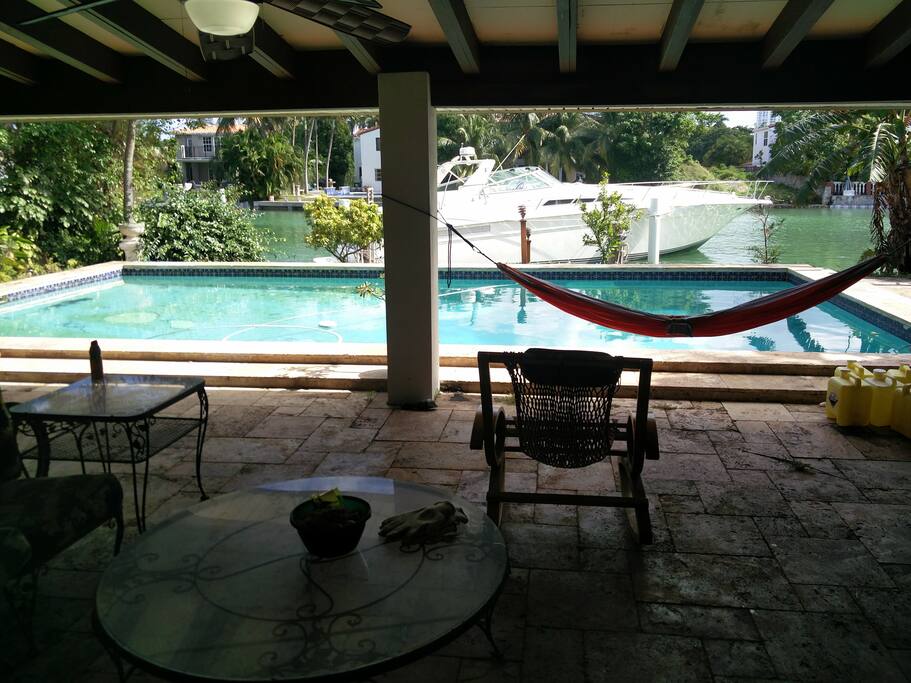 Very Large Pool with Shaded Porch