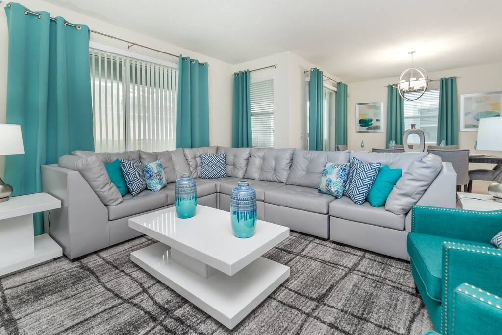 Modern living room with sectional sofa