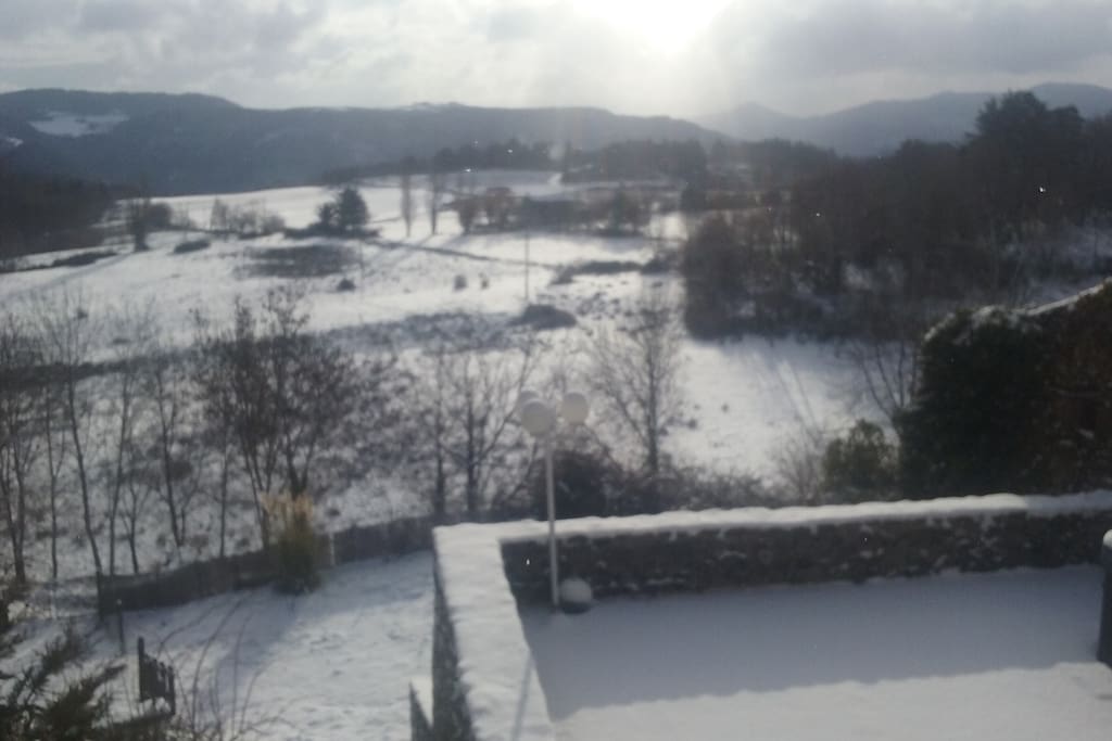 Vue de la terrasse (hiver)