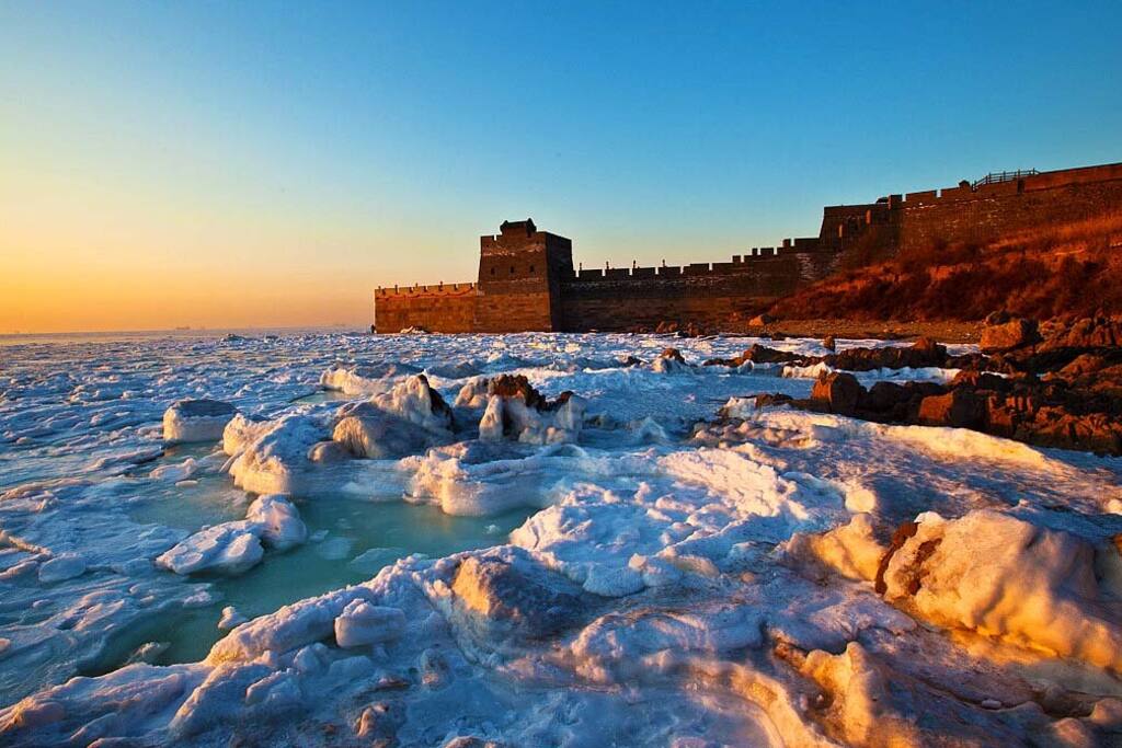 山海关老龙头雪景