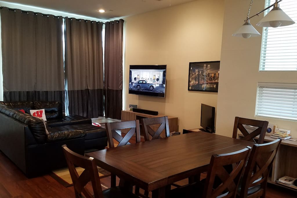 Another view of living, dining area