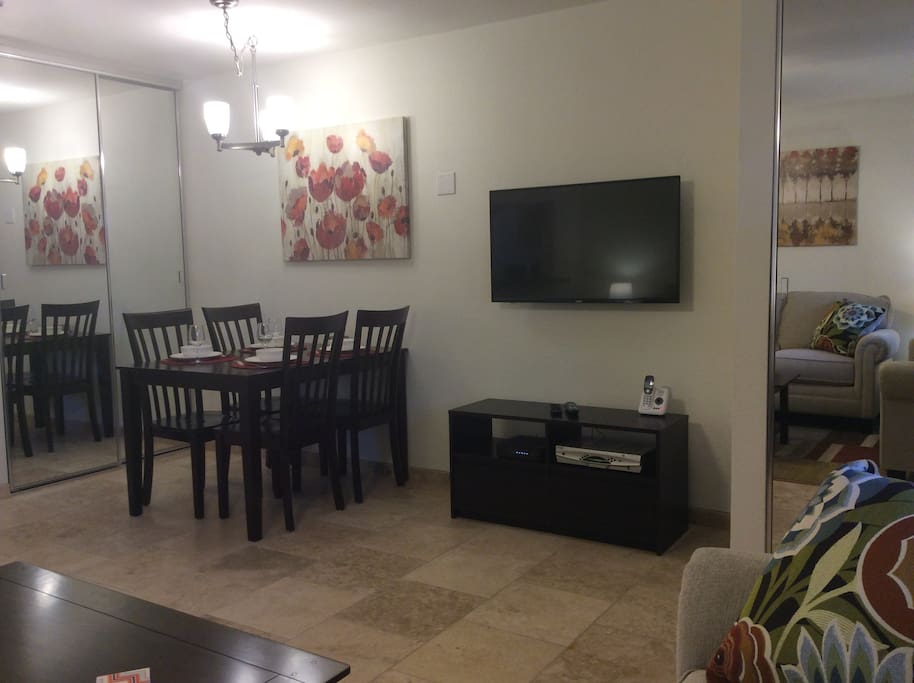 Large tv to enjoy in the evenings!