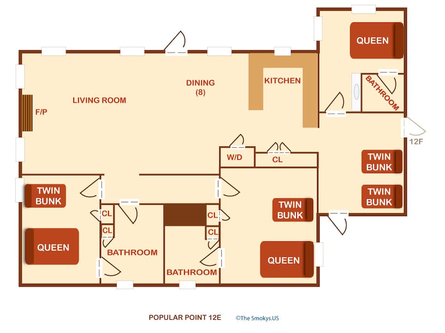 Poplar Point Condo Unit 12E-Floor Plan