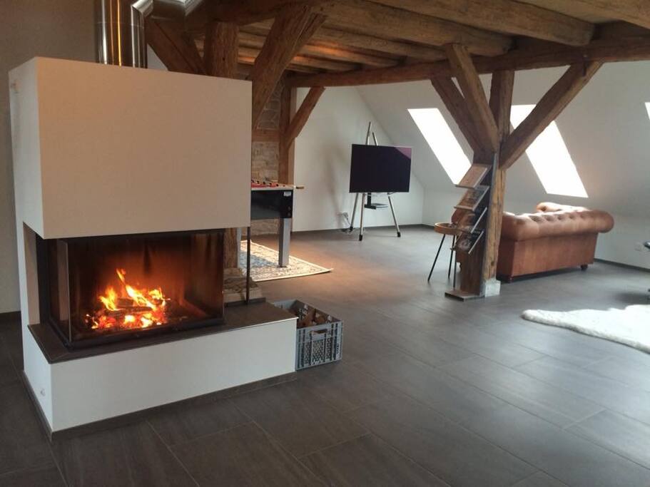 Kamin im Wohnzimmer