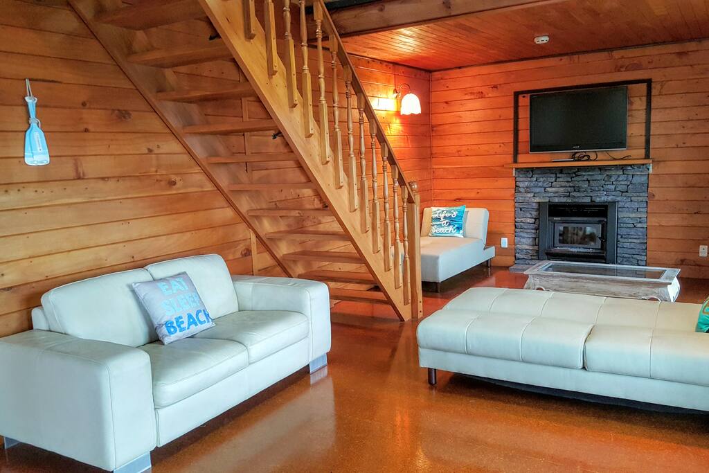 Living area with fireplace