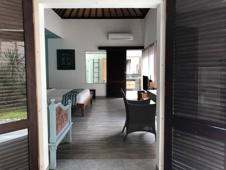 View of bedroom from Kitchen