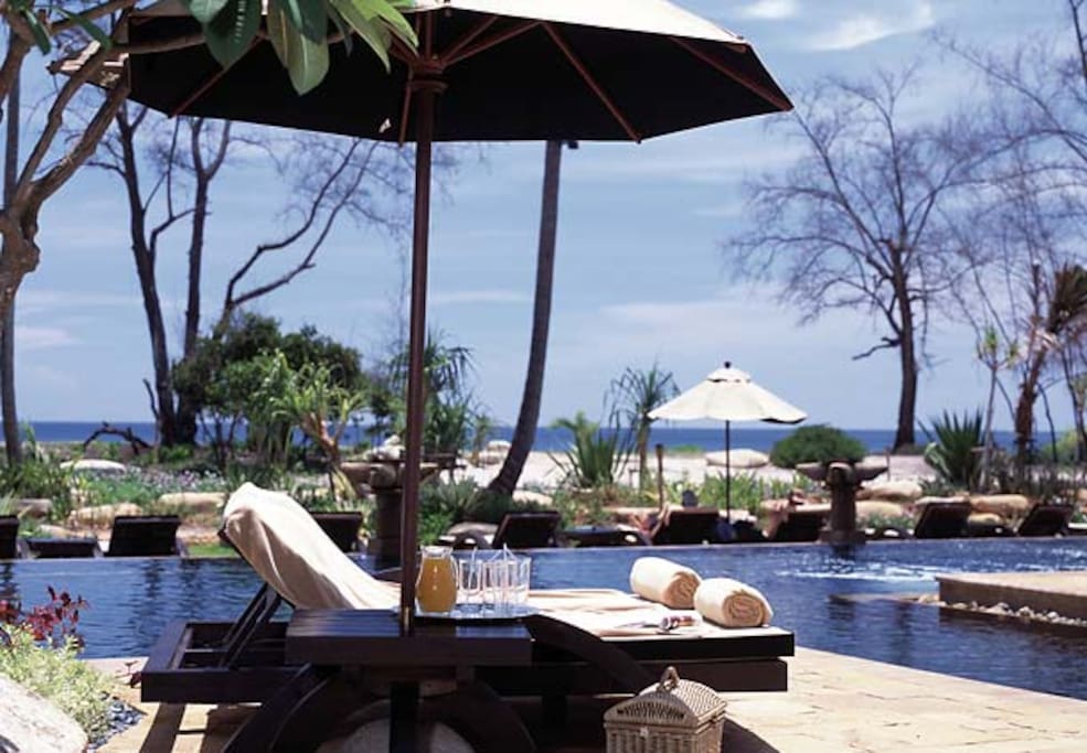 Pool and lounge areas