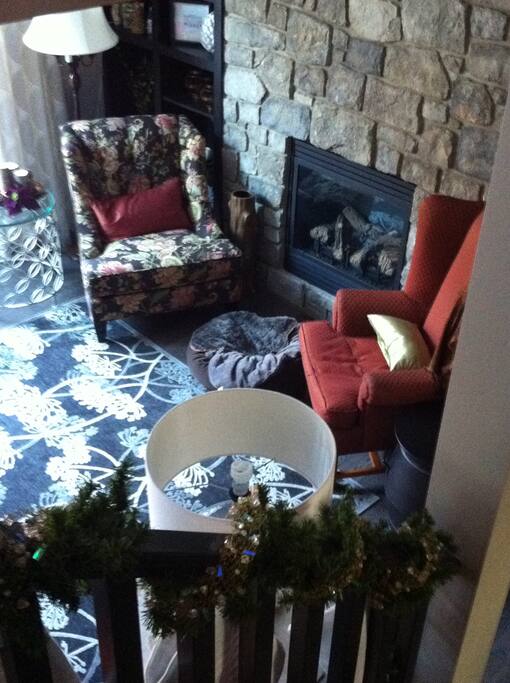 Living room fireplace