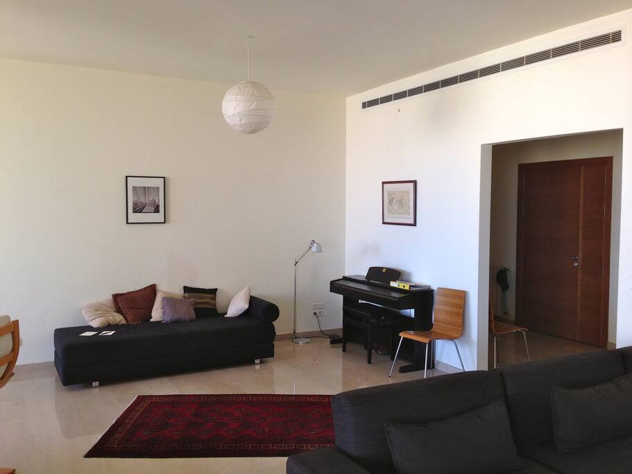Living area with piano