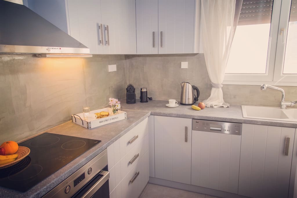 The kitchen with Nespresso coffee maker
