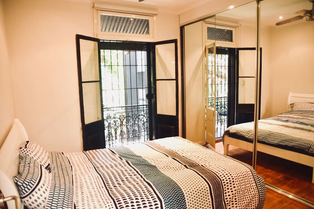 Master bedroom with private balcony