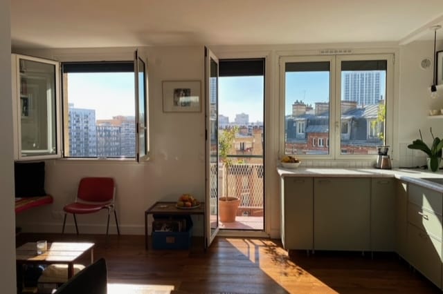 Top Airbnb: Loft with 2 bedrooms, canal view and balcony in Paris 19e Arrondissement