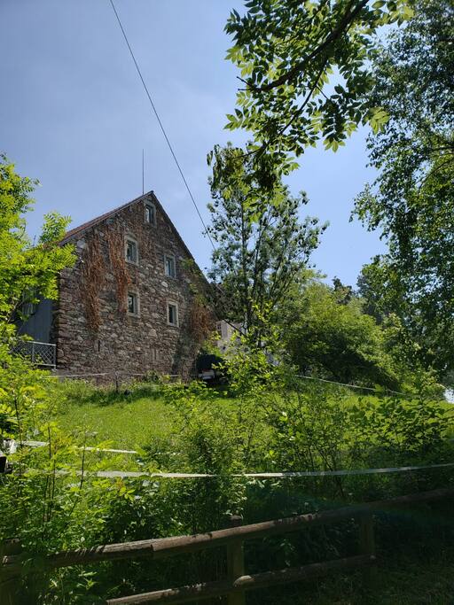 View to the house from the valley
