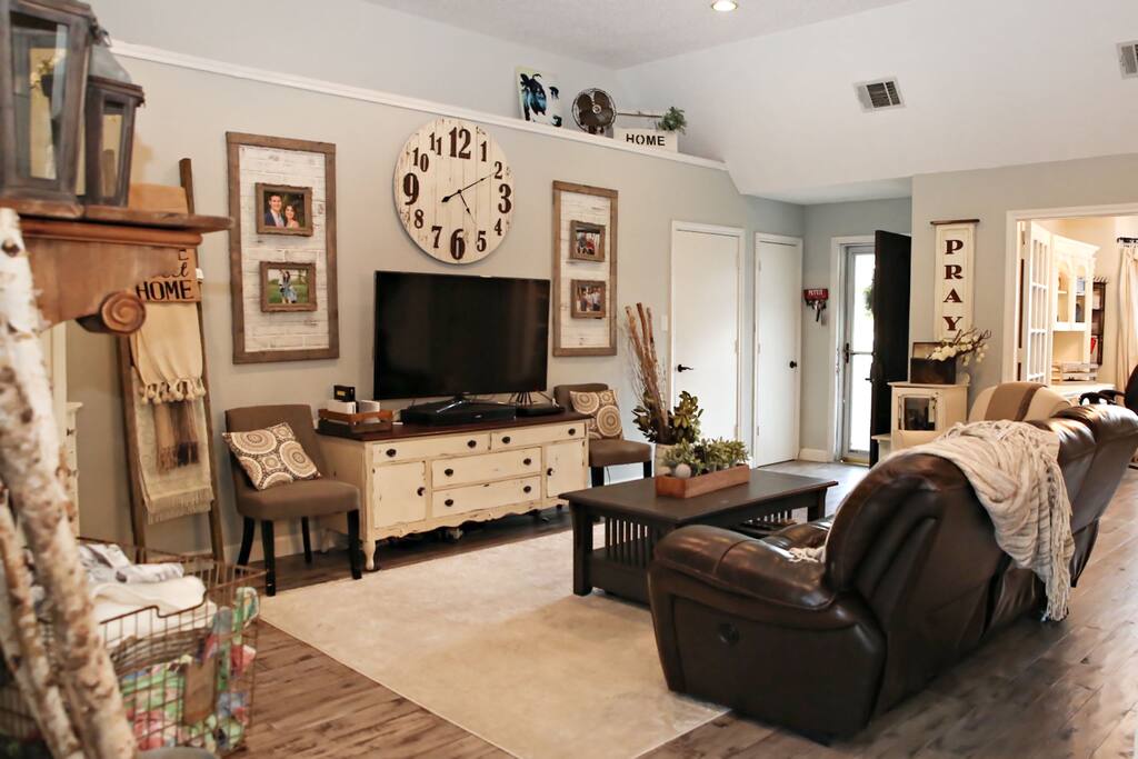 Living Room with TV and Reclining Couch