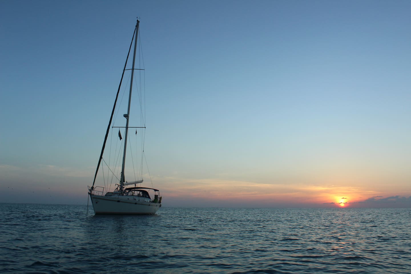 Sunset anchored off Bird Island