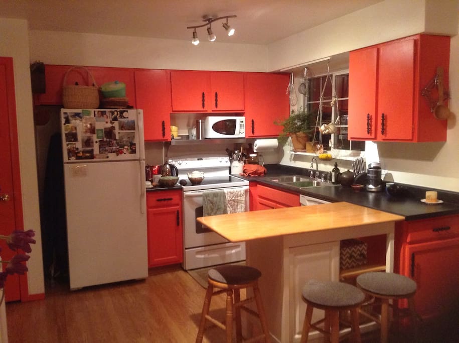 Full sized kitchen in common area to share.