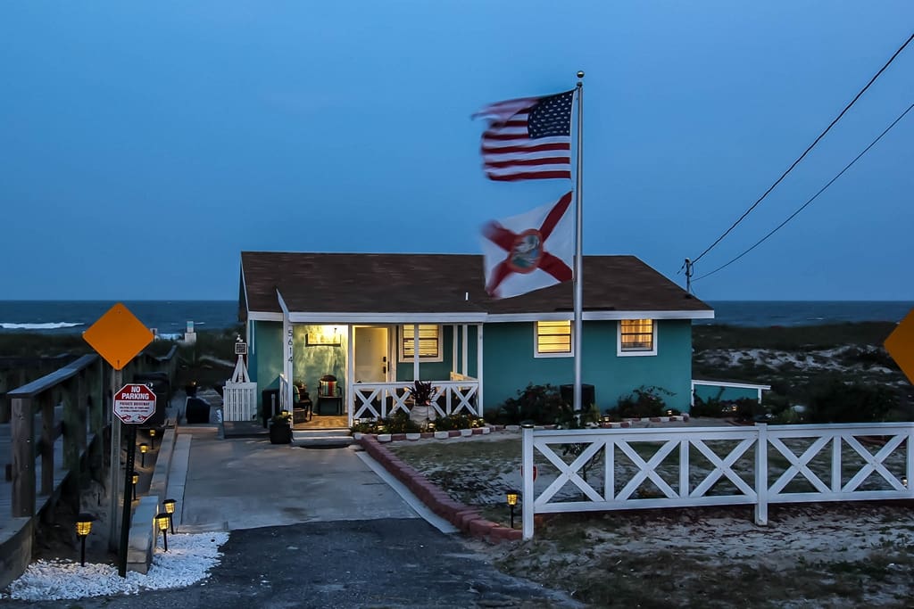 Evening Front View of Property