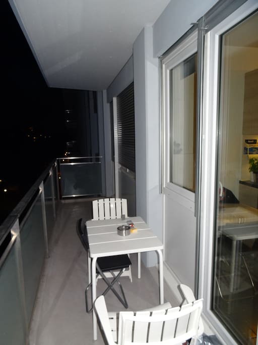 access to the balcony from kitchen, bedroom and living room
