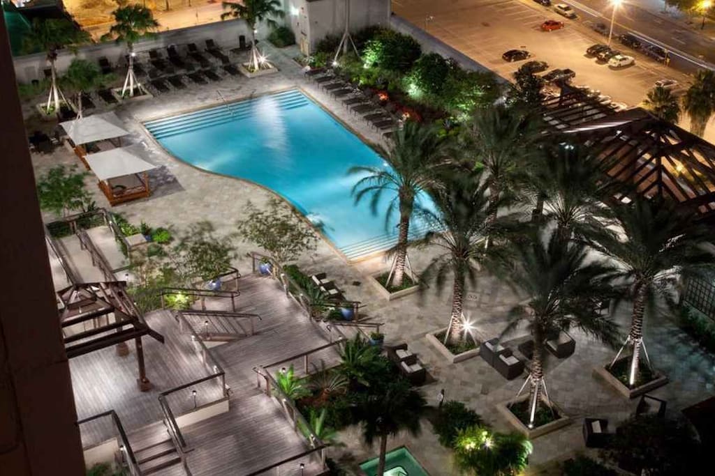 Pool Night Time View