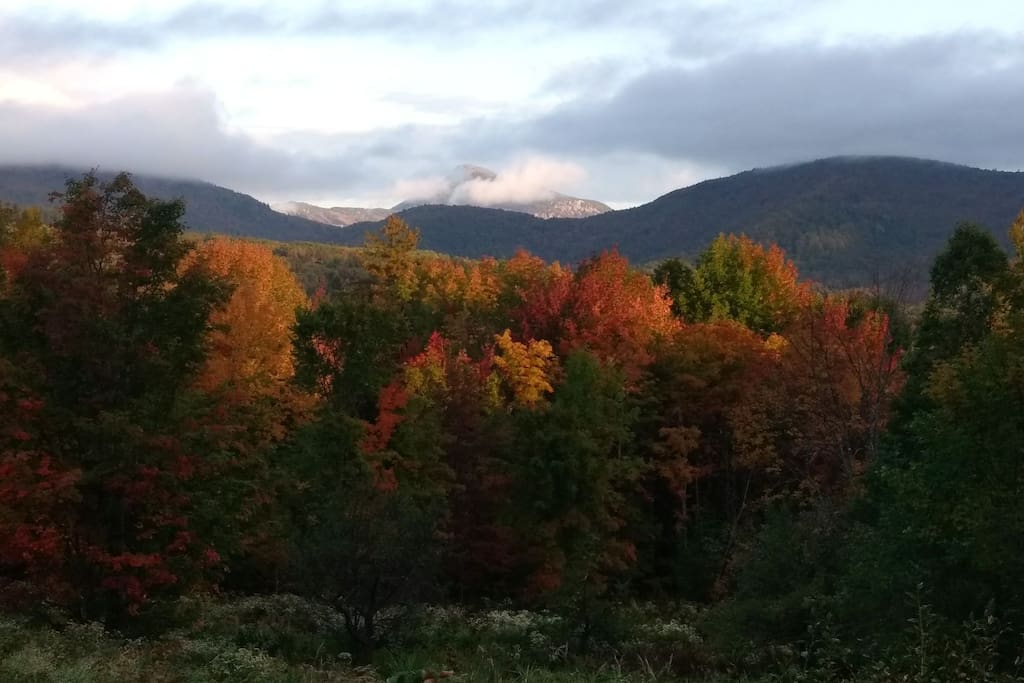 Camel's Hump from our back porch provides unbelievable fall foliage colors.
