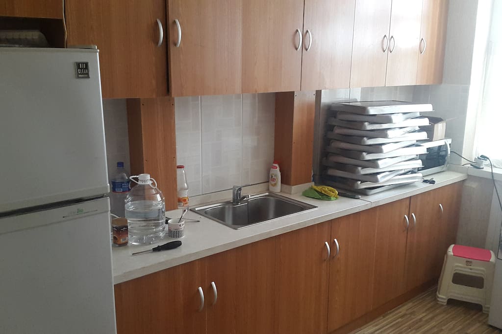 Kitchen is provided with all access. +Refrigerator