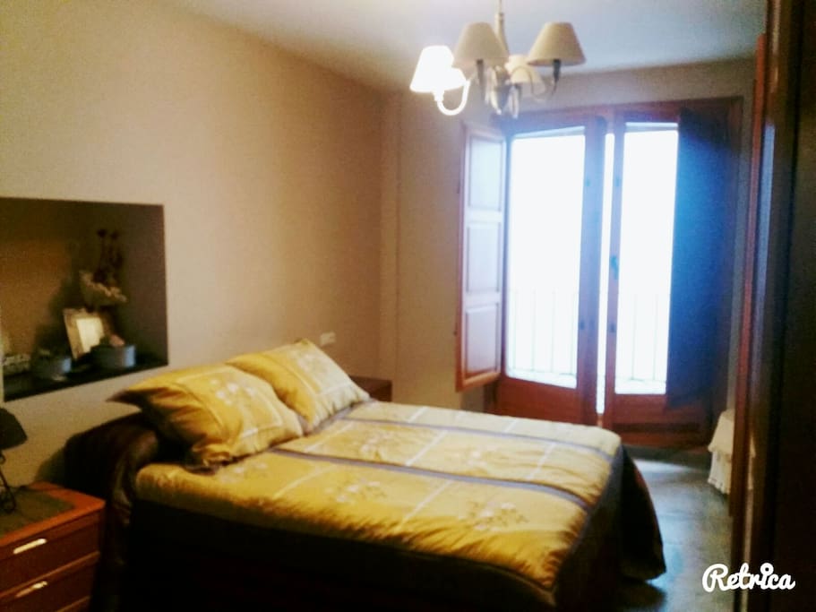 Double bedroom with small balcony