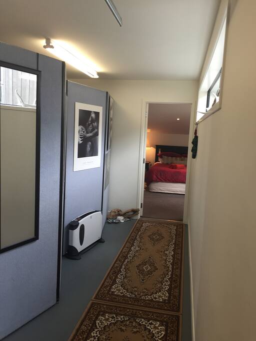 Private entrance off the garage