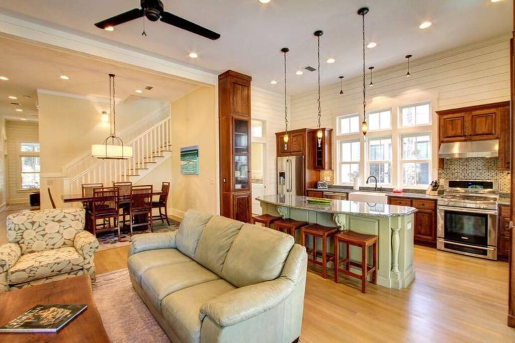 Open Concept Living, Kitchen, and Dining Spaces