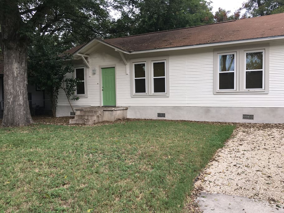 Front of the cozy East Austin bungalow