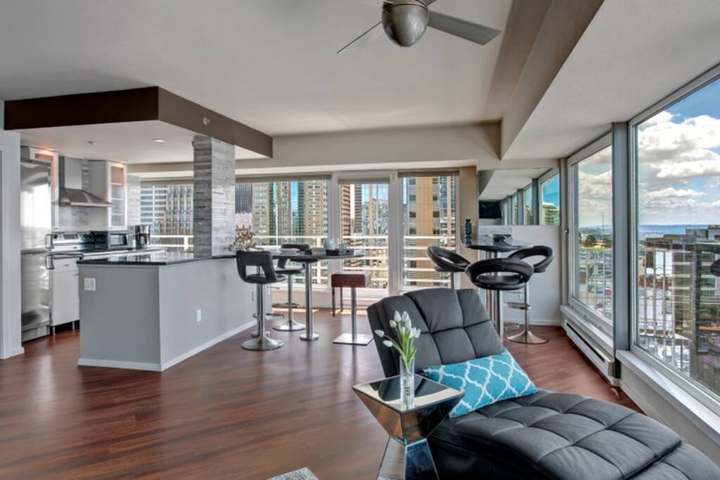 plenty of space to roam about and seating options to take in the views