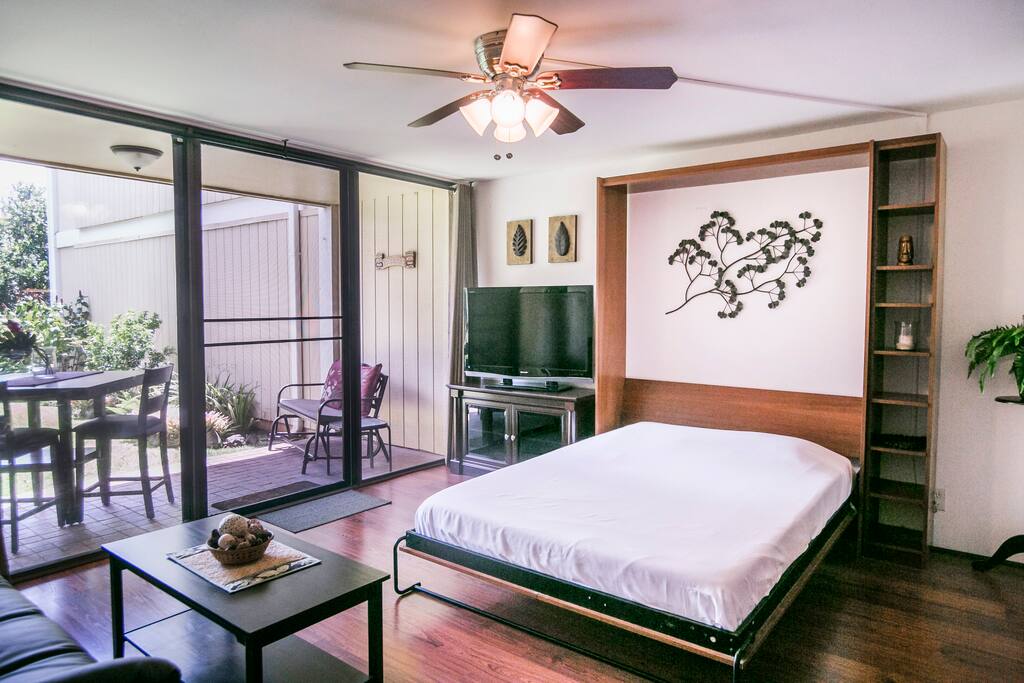 Murphy bed that allows you to see the views outside. Its a tempurpedic, so you aren't stuck with an uncomfortable bed.