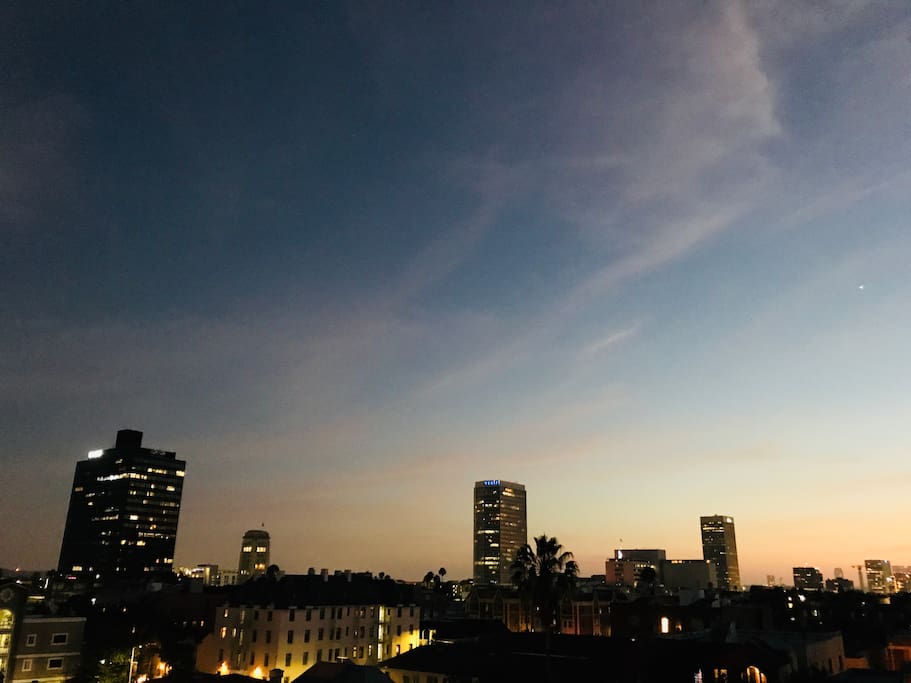 Sunset view from roof deck