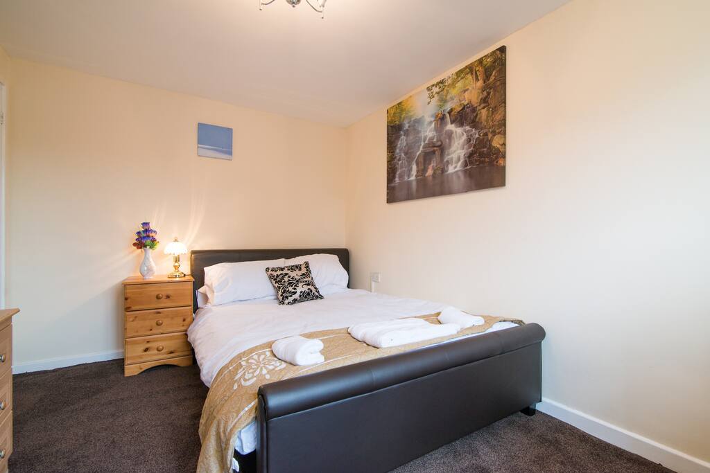 Bedroom with well laid beddings