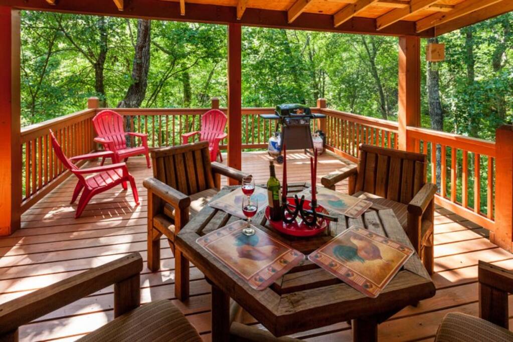 Partially covered back porch/deck