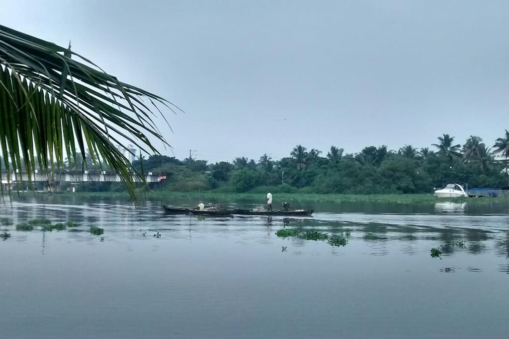 Local people fishing in chambakara kanal