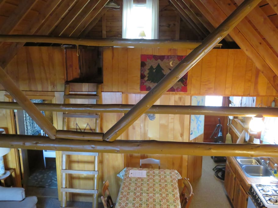 Looking down from the loft.