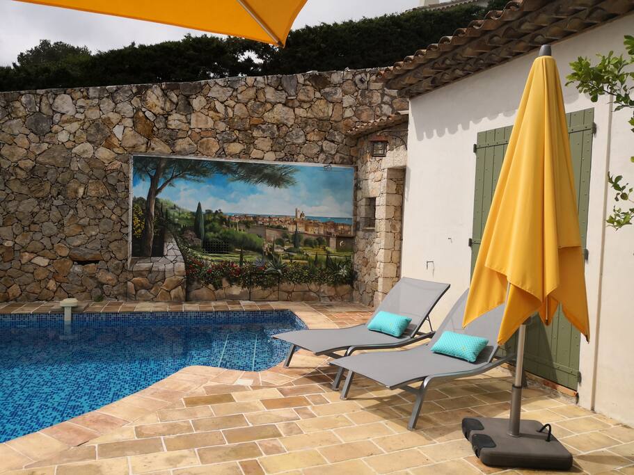 Large patio is perfect for sunbathing and relaxing in the sun