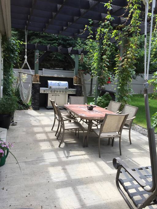 welcome to use back patio with bar-b-que