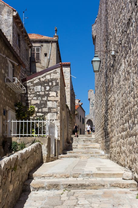 Peline street, where apartment is located. After Buža gate turn on the right.