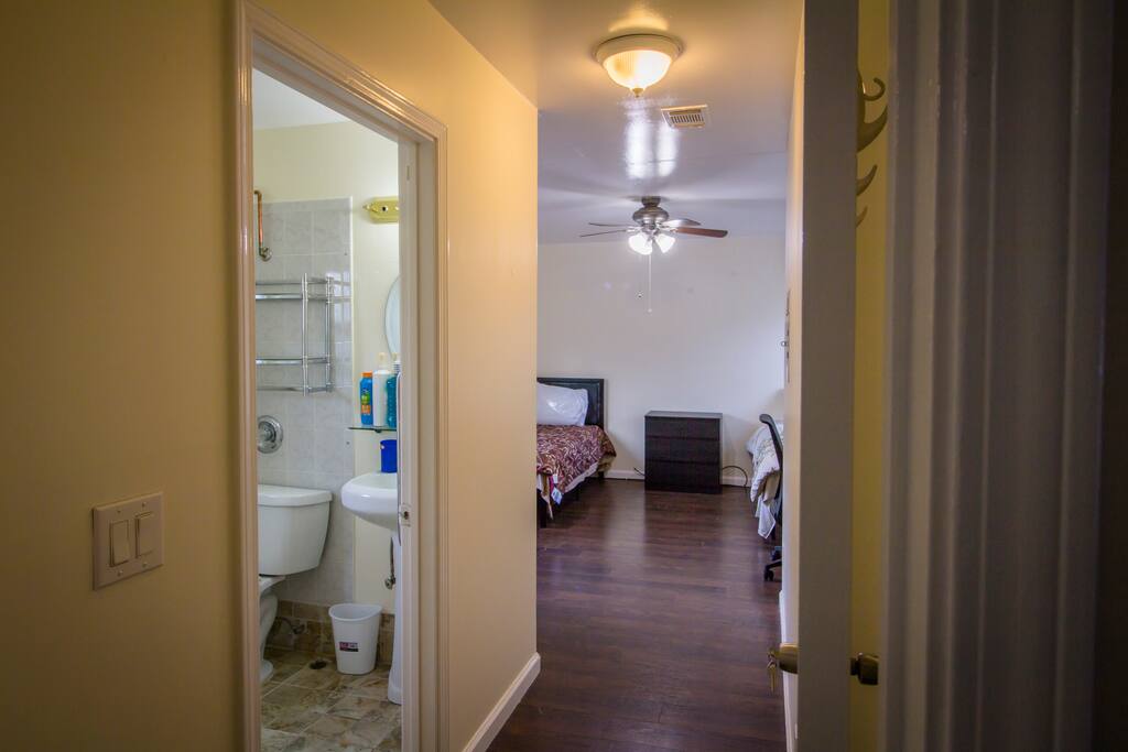Attached bath for shared