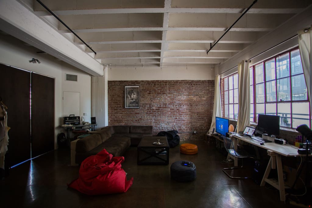 Shared Living Room & Workstation.